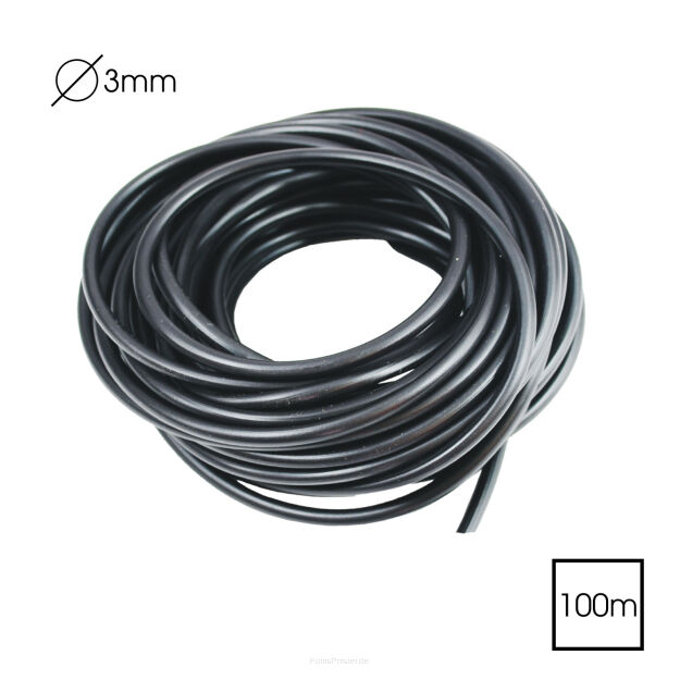 KEDRA Dekogurt Dekoschnür Schwarz 3mm 100 Meter M035_100